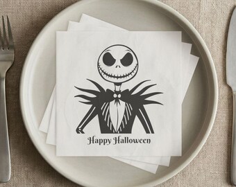 Gothic Halloween Paper Napkins, Spooky Party Napkins, Creepy Holiday Cocktail Napkins, Dark Holiday Table Decor, Set of 50