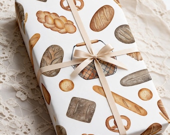 Bread Wrapping Paper, Bakery Gift Wrap, Bread Lover Gift Paper, Baking Gift Wrap, Artisan Bread Wrapping Paper, Baker Gift Wrap, Foodie Gift