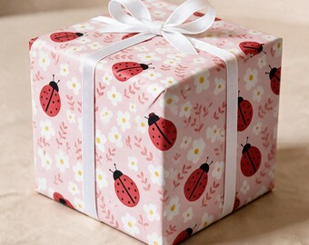 Ladybug Wrapping Paper, Insect Gift Wrap, Bug Gift Wrap, Nature Gift Wrapping Paper