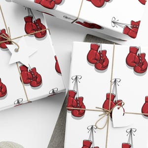 Boxing Gloves Wrapping Paper, Fight Night Gift Wrap, Knockout Birthday Party