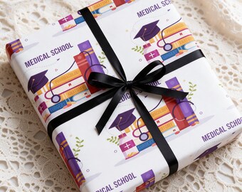 Medical School Graduation Wrapping Paper, Doctor Graduation Gift Wrap, Medical Graduation Gift, Future Doctor Wrapping Paper