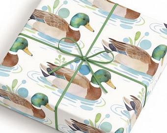 Mallard Duck Wrapping Paper, Duck Gift Wrap, Waterfowl Gift Wrap, Hunting Gift Wrap, Wildlife Wrapping Paper, Nature Gift Wrap