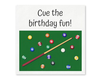 Billiards Paper Napkins, Pool Table Party Napkins, Pool Party Table Decor, Game Room Birthday Party Supplies, Set of 50