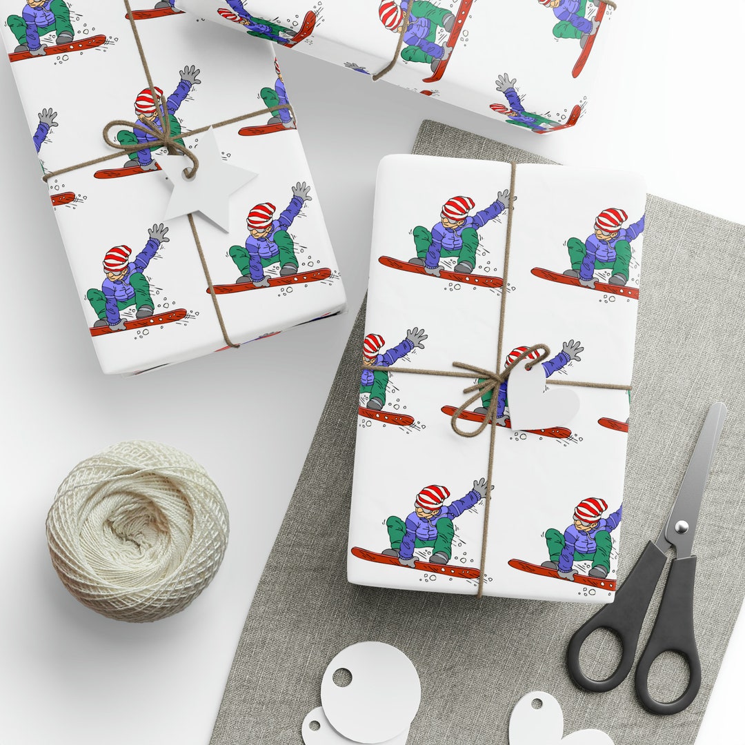 Snowboarding Wrapping Paper Birthday Gift Wrap Snowboard Snowboarder