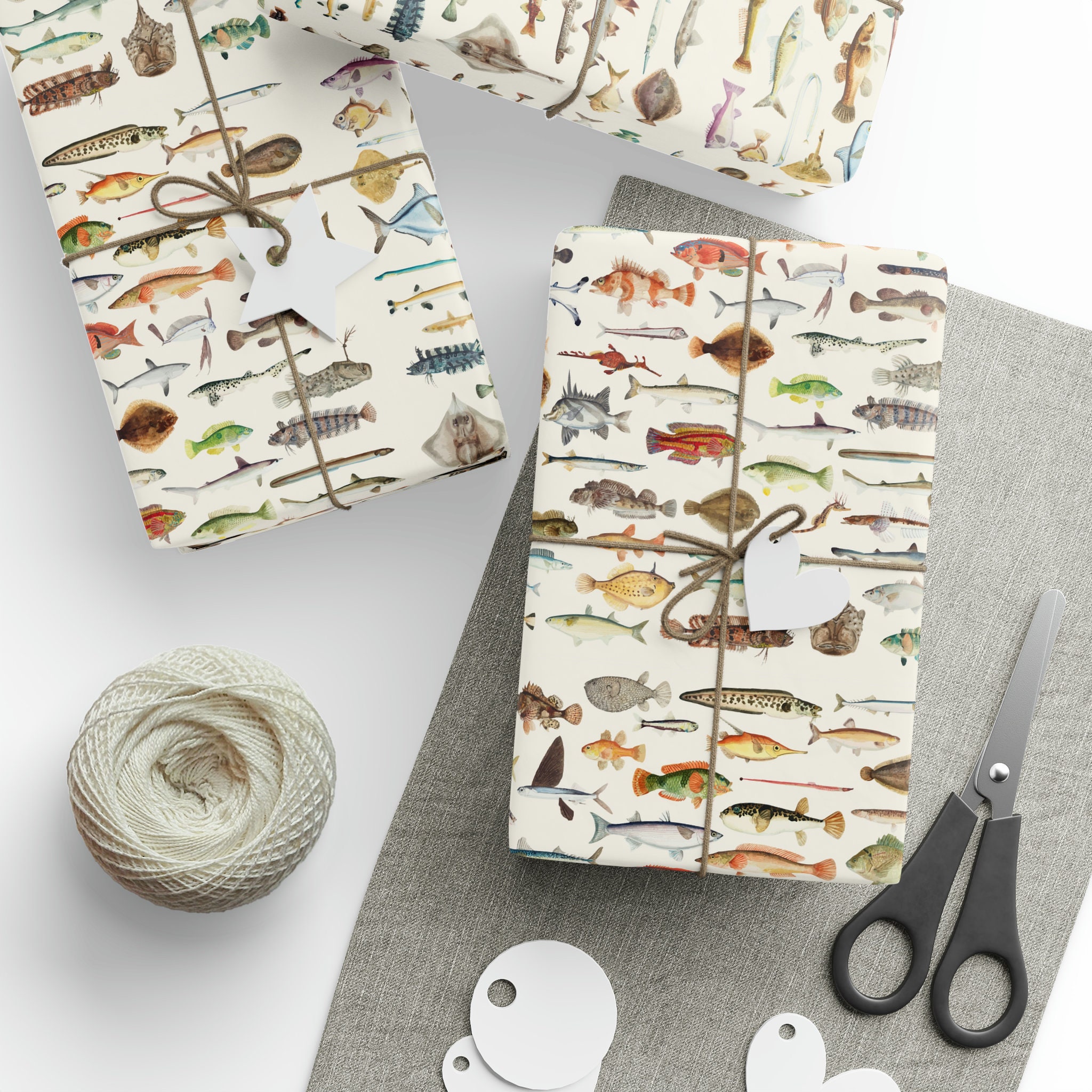 Fish Wrapping Paper Fishing Gift Wrap Fisherman Birthday Party