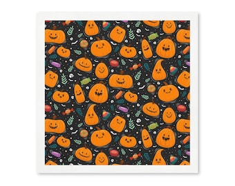 Halloween Pumpkins Paper Napkins, Spooky Harvest Party Napkins, Autumn Cocktail Napkins, Haunted Table Decor, Set of 50