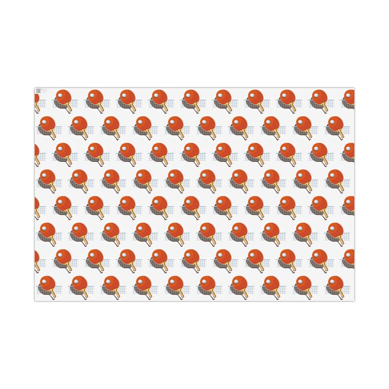 Ping Pong Wrapping Paper, Table Tennis Gift Wrap, Sports Themed Birthday Gift Packaging image 3