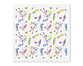 ペイントペーパーナプキン、アートバースデーパーティー、水彩絵の具ブラシクラフトデコレーション、子供向けペイントパーティー用品