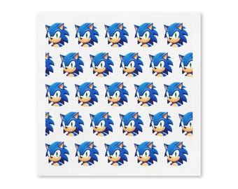 ハリネズミ柄の紙ナプキン、ビデオゲームパーティー用ナプキン、ハリネズミの誕生日、子供向けゲームパーティー