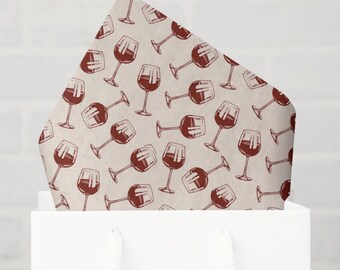 Burgundy Wine Glass Tissue Paper, Wine Lover Gift Wrap Tissue, Vineyard Gift Packaging, Decoupage Wine Tissue Paper, Set of 6