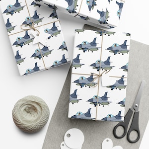 Military Fighter Jet Wrapping Paper Aircraft Gift Wrap Birthday Party