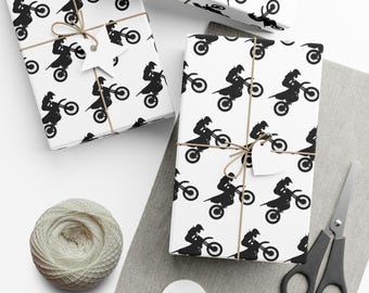 Motocross Wrapping Paper Dirt Bike Gift Wrap Motorbike Birthday Party Present Racing