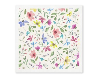 Bloemen papieren servetten, aquarel bloem feestservetten, tuin verjaardag decor, elegante botanische feestartikelen, lente tafeldecor servetten