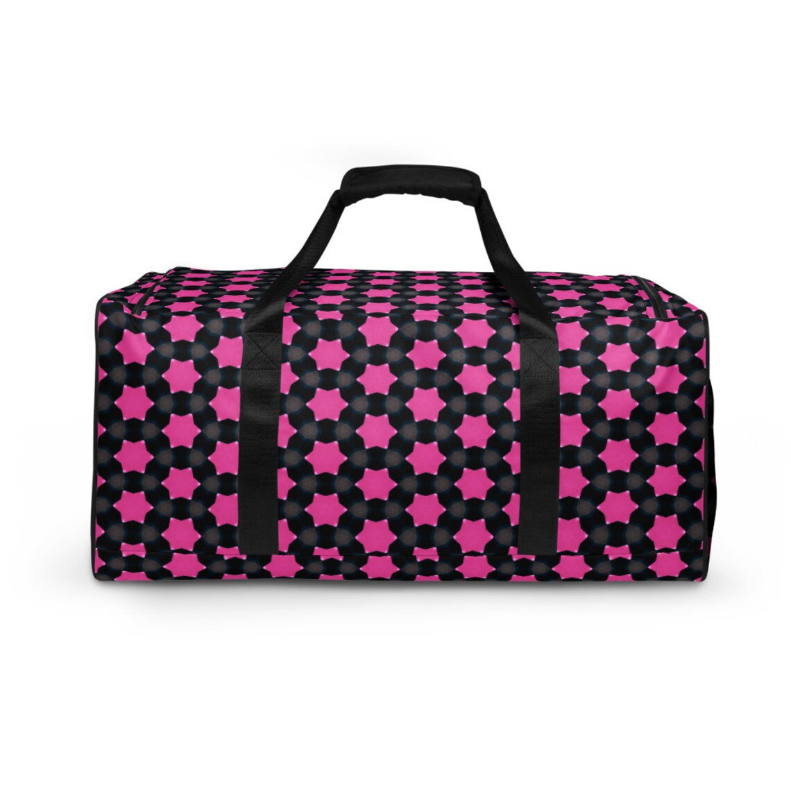 Pink Stars on Black Duffle Bag Etsy
