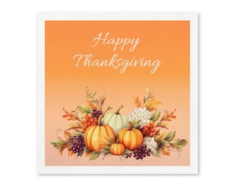 Thanksgiving Paper Napkins, Autumn Harvest Party Napkins, Fall Cocktail Napkins, Friendsgiving Table Decor, Set of 50