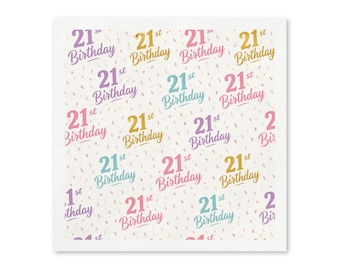21st Birthday Paper Napkins, Happy 21st Birthday Party Decor, Twenty First Birthday Supplies, Adult Birthday Celebration, Set of 50