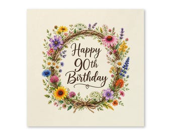 90th Birthday Paper Napkins, Happy 90th Birthday Party Decor, Ninetieth Birthday Celebration Supplies, Milestone Birthday, Set of 50