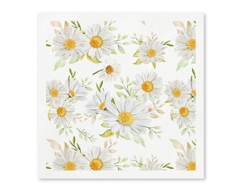 Papieren servetten madeliefje, bloemen feestservetten, decoratie tuin verjaardag, botanische feestartikelen, witte bloemen