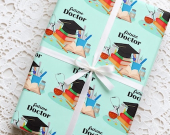 Medical School Graduation Wrapping Paper, Doctor Graduation Gift Wrap, Medical Graduation Gift, Future Doctor Wrapping Paper