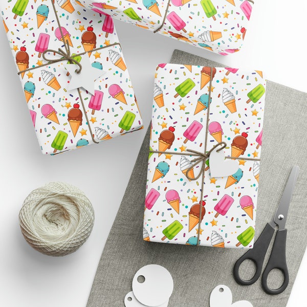 Ice Cream Wrapping Paper Etsy