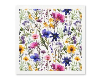 Roze paarse wilde bloemen papieren servetten, bloemen feestservetten, tuin verjaardagsdecoratie, aquarel botanische feestartikelen