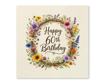 60th Birthday Paper Napkins, Happy 60th Birthday Party Decor, Sixty Birthday Celebration Supplies, Sixtieth Adult Birthday, Set of 50