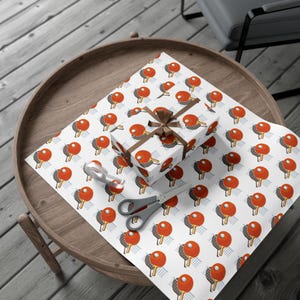 Ping Pong Wrapping Paper, Table Tennis Gift Wrap, Sports Themed Birthday Gift Packaging image 2
