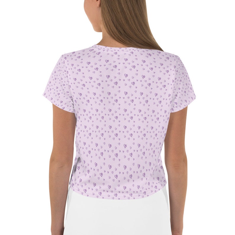 Purple Hearts Crop Tee
