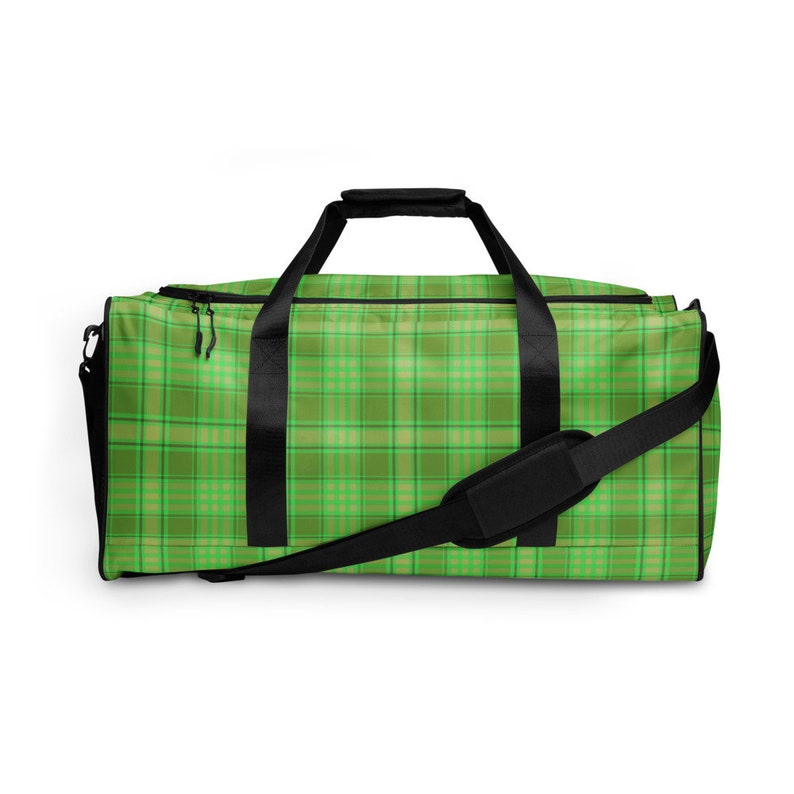 Green Plaid Duffle Bag