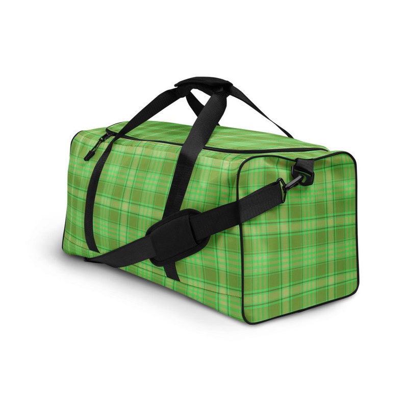 Green Plaid Duffle Bag