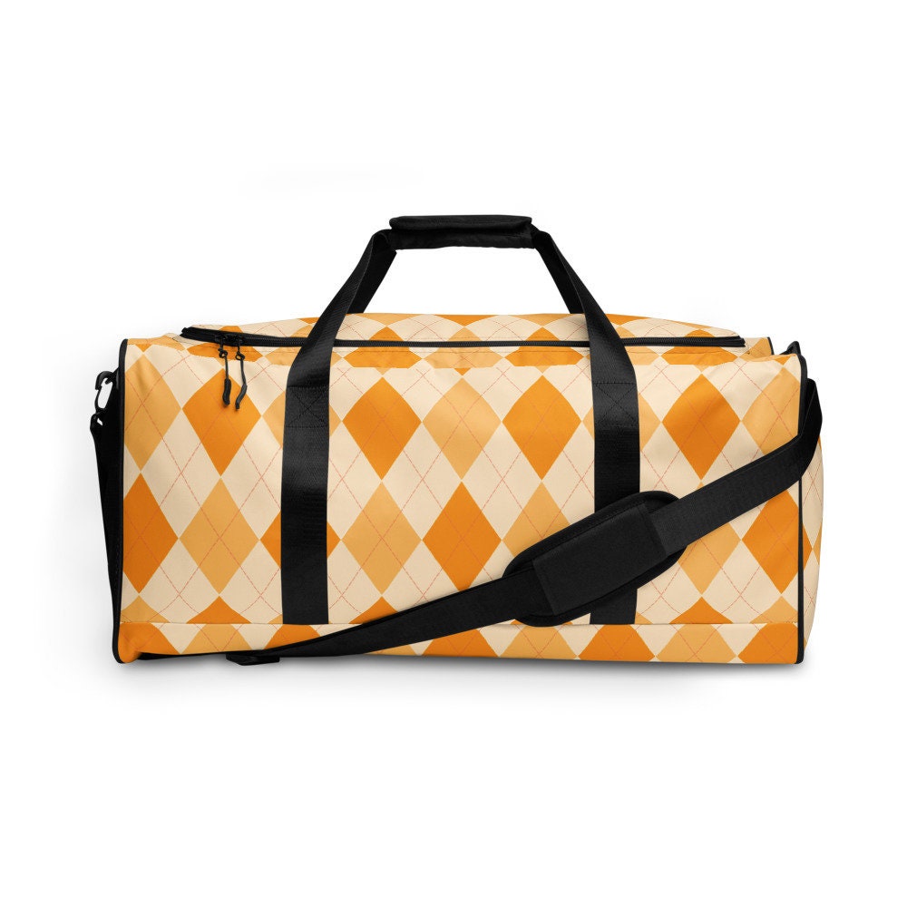 Black and Pink Argyle Pattern Gym Bag Black and Pink Argyle Pattern Gym Bag