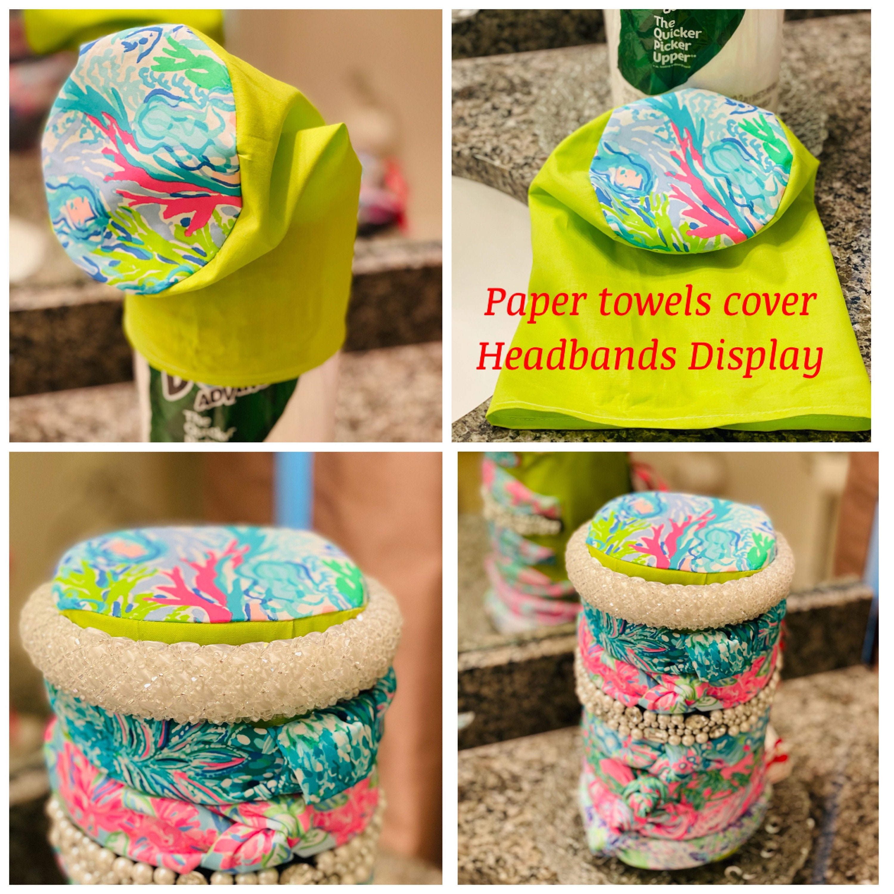 Headbands holder/Paper Towel cover in pretty preppy Lilly Etsy