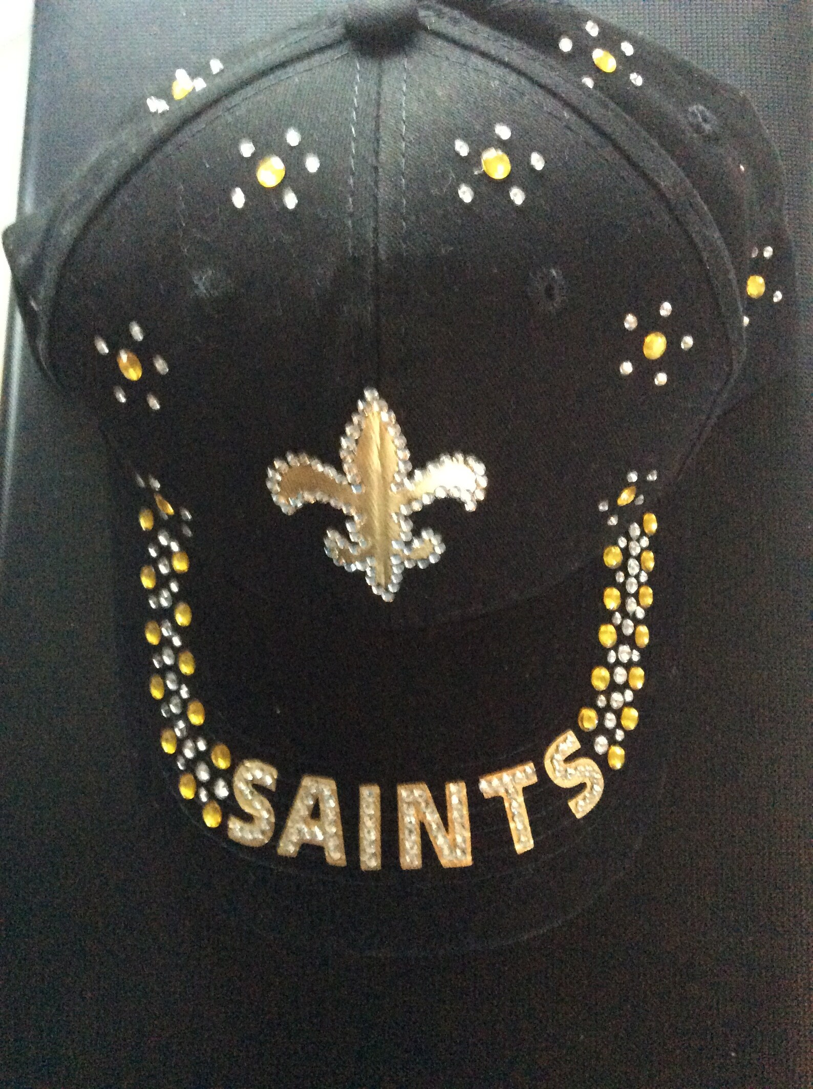HandPainted New Orleans Saints Hat with Rhinestones Etsy