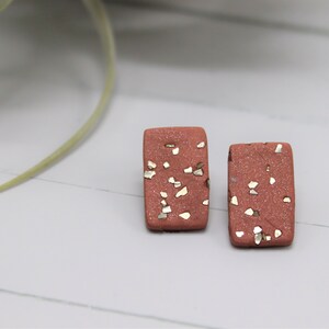 polymer clay earrings/polymer clay earring/earrings/stud earrings/rectangle earrings/gift for her/gold earrings/