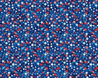 Patriot || DP25543-48 || Multi Color Stars || Northcott || Standard Width