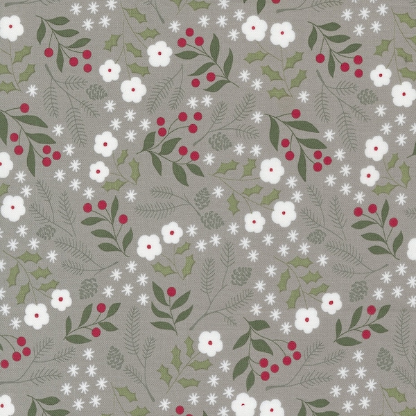 Christmas Eve || Dove, Gray || 5181 13 || Moda || Winter Botanical Small Floral