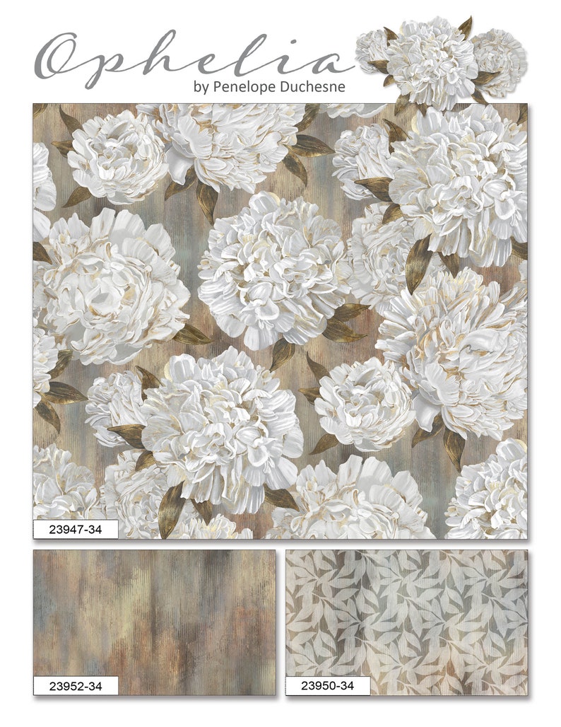 OPHELIA Overall Texture Northcott by Penelope Duchesne Ophelia Collection