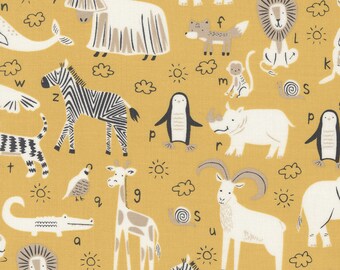 ABC XYZ Yellow, 20813 14 Moda Alphabet Animals Novelty