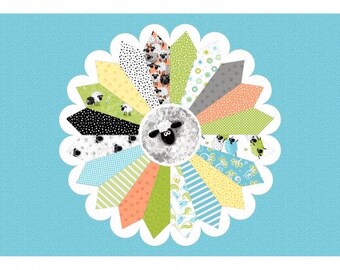 Lewe's Balloons Dresden Panel, Lal the Lamb, Blue, Susybee/Clothworks