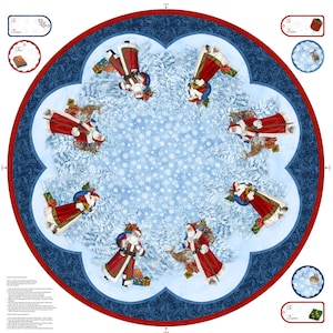 St. Nicholas, Dk Blue Multi, Tree Skirt Panel, Northcott C28211-48 (Need more? Follow the link in the description to our website)