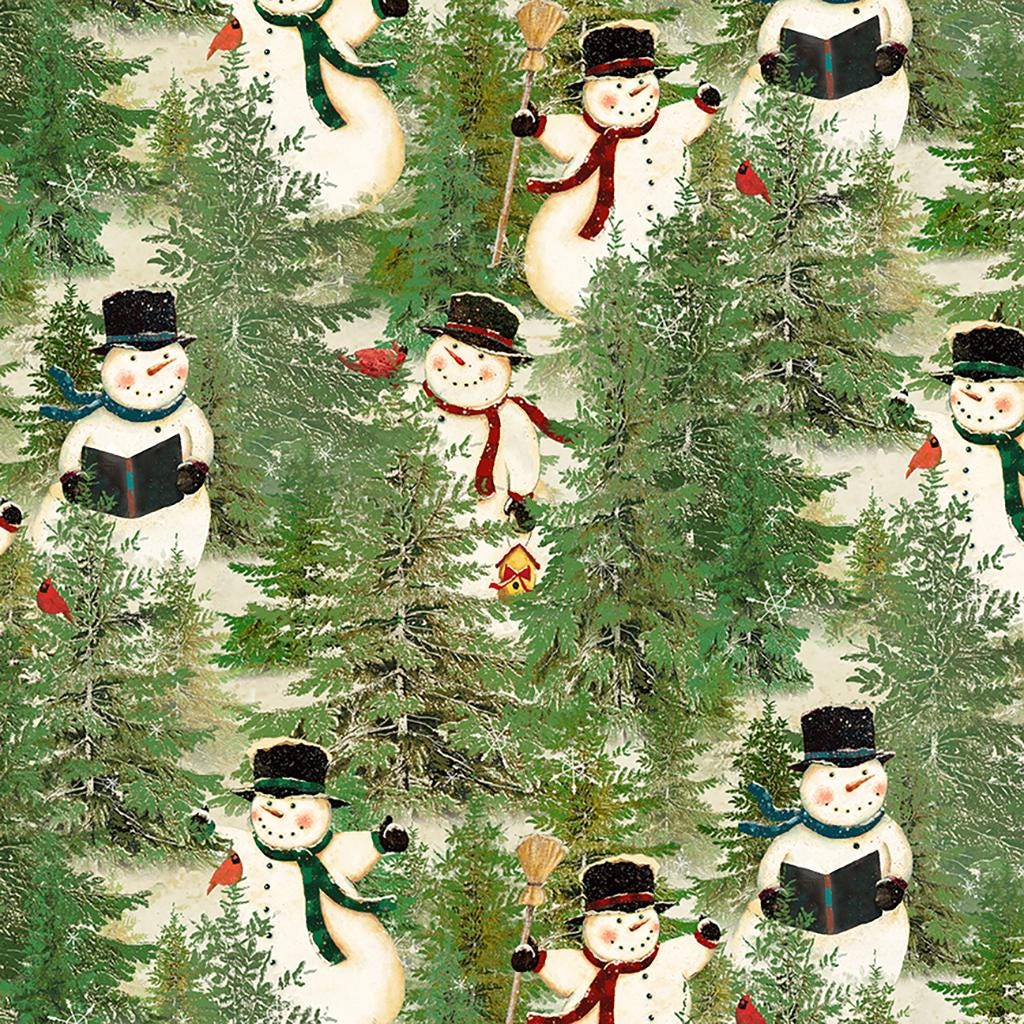 Snovalley Digital Tossed Snowman || Clothworks, Y3868-58 - Etsy