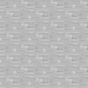 May include: A seamless pattern of vintage postage stamps in shades of gray. The stamps feature text in French, including "Post", "Carte Postale", "Postkarte", "Grand Choix", "Nouveautés", "D'Anthoine Editeur", and "Prungnaud Fils".