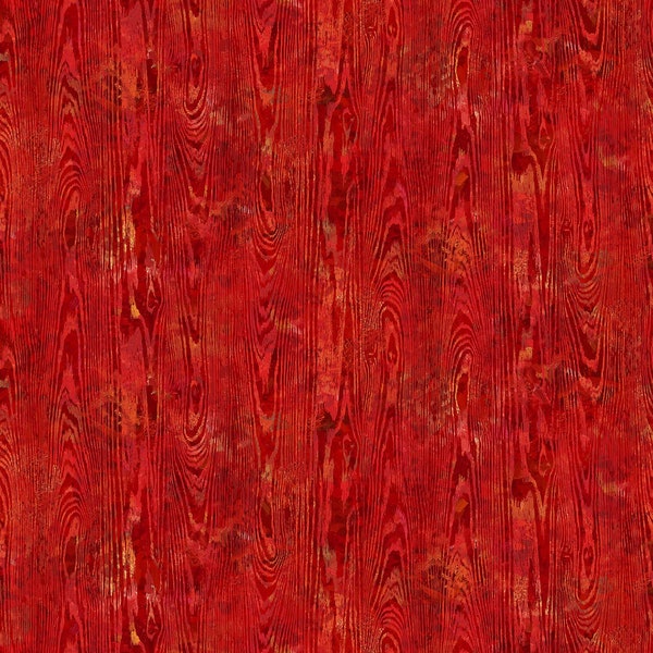 September Morning, Wood Texture, RED, Northcott Fabrics by Deborah Edwards