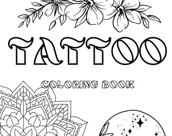 Tattoo Coloring Book | Etsy