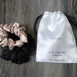 Pure mulberry silk scrunchie medium size 100% silk softest and most gentle for your hair