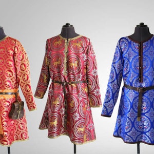 Viking Rus Byzantine caftan - &quot;Svita&quot; fully made of silk historical silk brocade & lined with natural linen