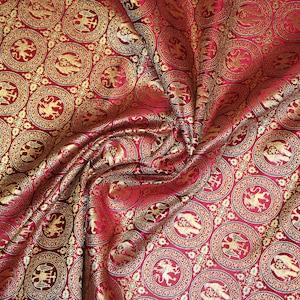 Winged Lions and Birds silk brocade - Byzantine / Sicilian / Holly Roman Empire - 1200- 1350 A.D.