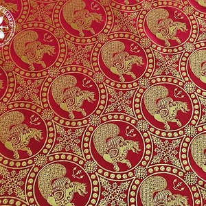 Broccato di seta Senmurv di Saint-Leu e Moschevaya balka - Bizantino/Carolingio/Ottoniano/Nomade - 750 - 1000 d.C.