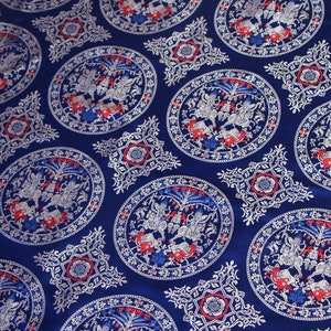 Bahram Gur silk brocade - Byzantine/ Viking / Carolingian / Ottonian / Rus - 800 - 1100 A.D. BLUE VERSION