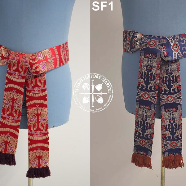 Rus Viking / Kievan Rus silk brocade sash for historical reenactment